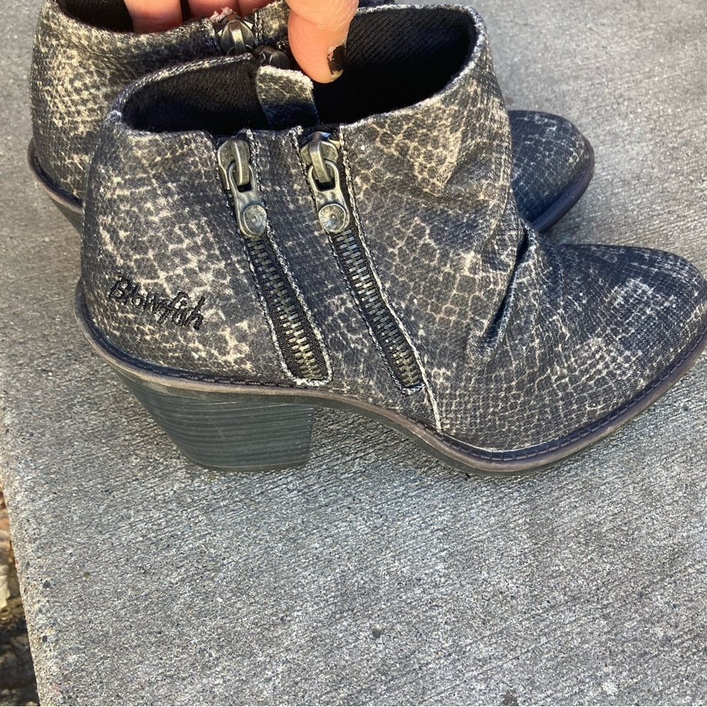 Blowfish Textured Gray Ankle Booties
